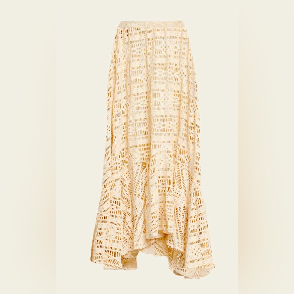 New With Tags NWT Pat Bo Crochet Beach Skirt in Bone Size Small